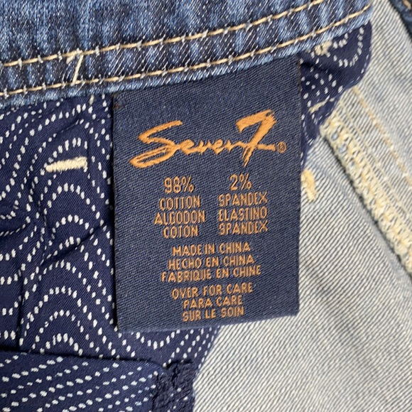 Women's Seven7 Flare Leg Factory Distressed Jeans - Picture 9 of 12